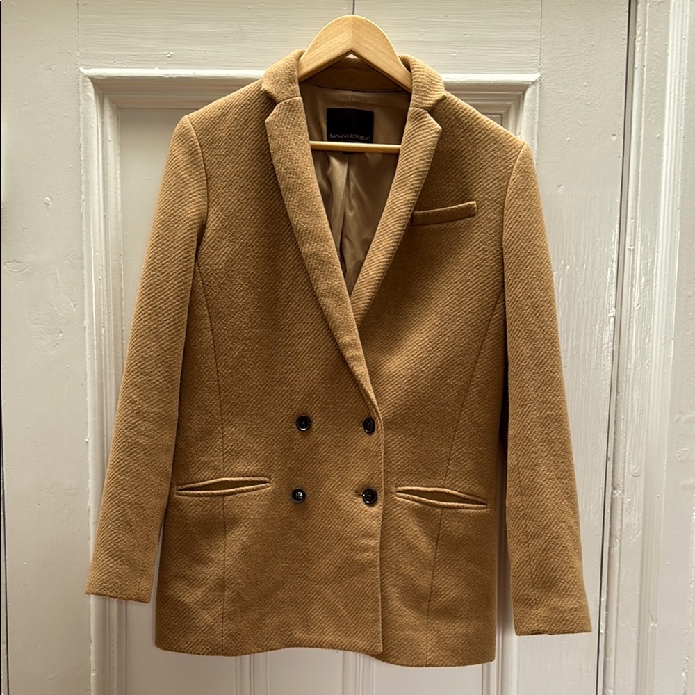 Classic Tan Double-Breasted Women's Blazer